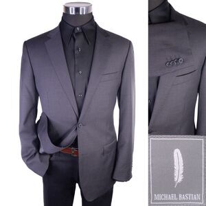 Michael Bastian 100% Wool Gray Blazer Sport Coat Suit Jacket 40R Two Button EUC